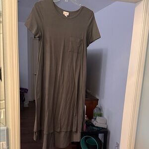 LuLaRoe Charcoal Midi Dress with Pocket